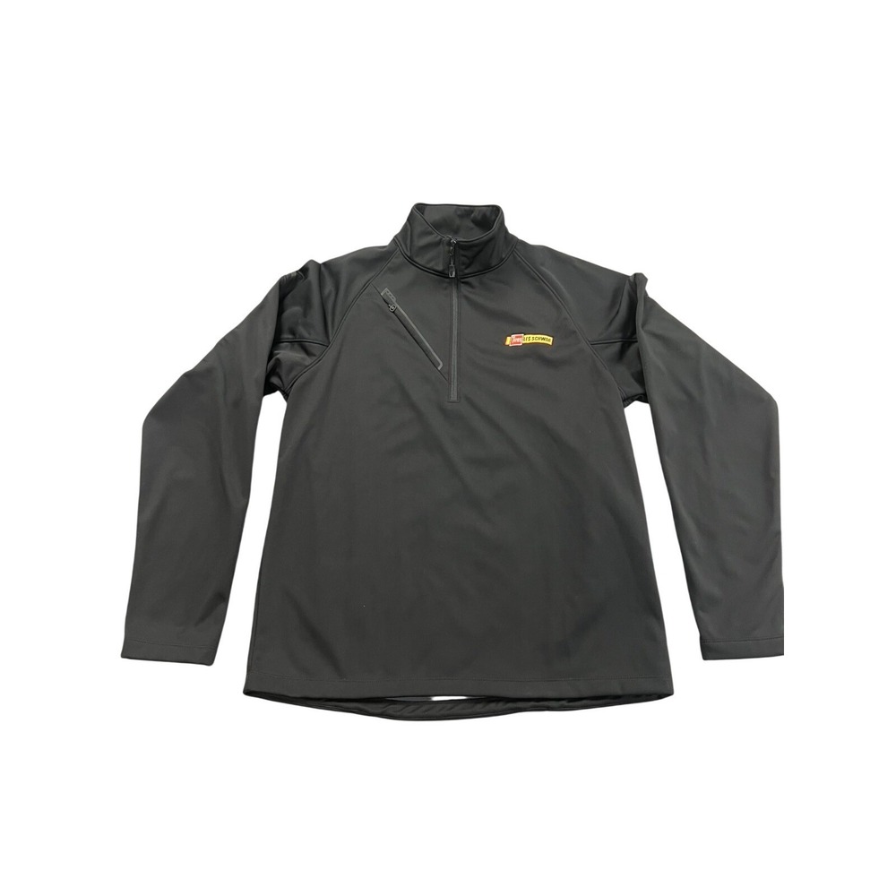 Ogio Les Schwab Tires Jacket Mens Medium Black Fleece Lined Quarter Zip Pullover